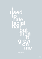 plakat: i used to hate facial hair but then it grew on me - light drizzle-Humor-A1two3