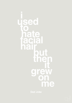 plakat: i used to hate facial hair but then it grew on me - painters white-Humor-A1two3