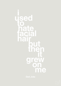 plakat: i used to hate facial hair but then it grew on me - painters white-Humor-A1two3