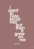 plakat: i used to hate facial hair but then it grew on me - plum-Humor-A1two3