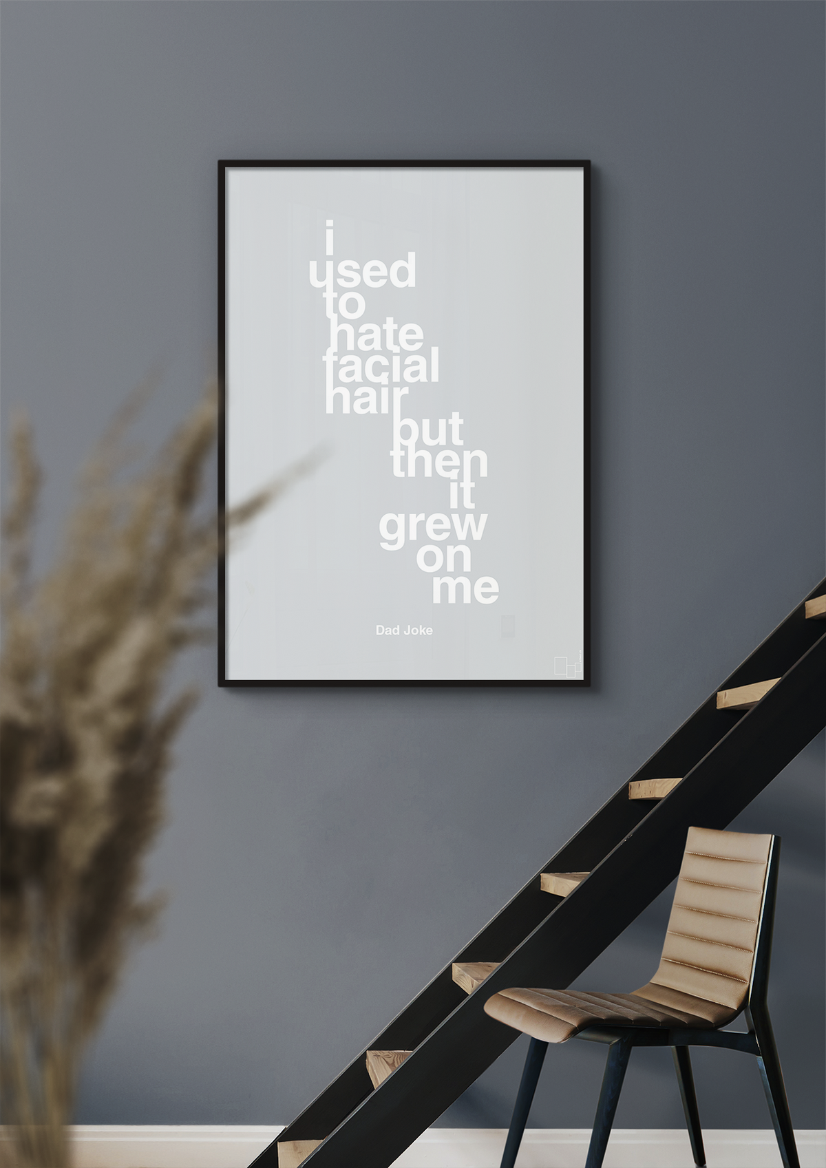 plakat: i used to hate facial hair but then it grew on me - painters white-Humor-A1two3