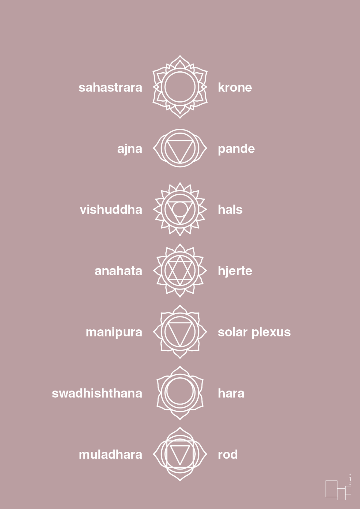 plakat: chakra - light rose