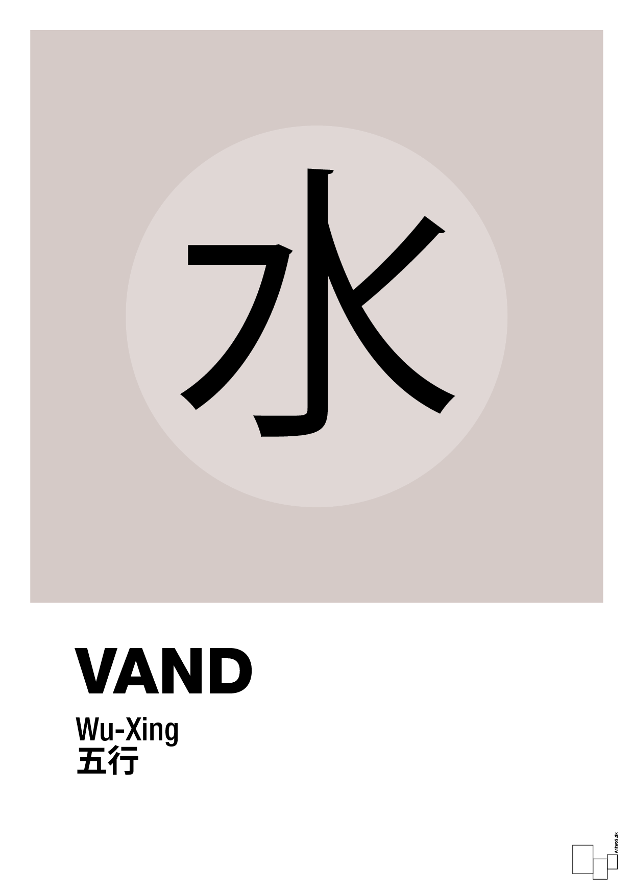 plakat: de fem faser - vand - broken beige-Alternativ-A1two3