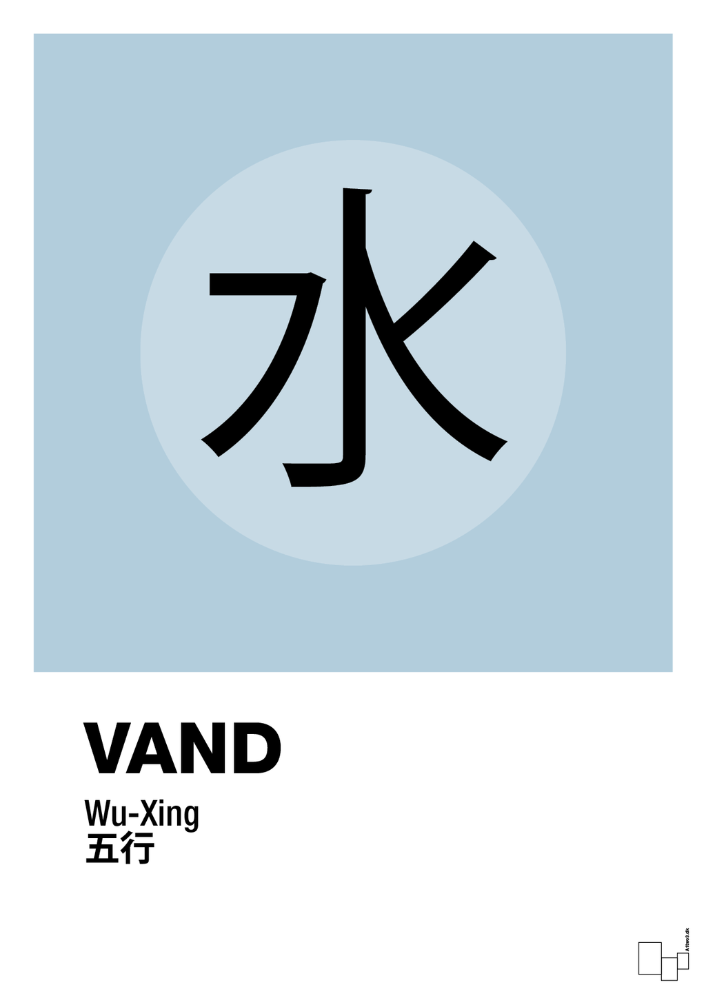 plakat: de fem faser - vand - heavenly blue-Alternativ-A1two3