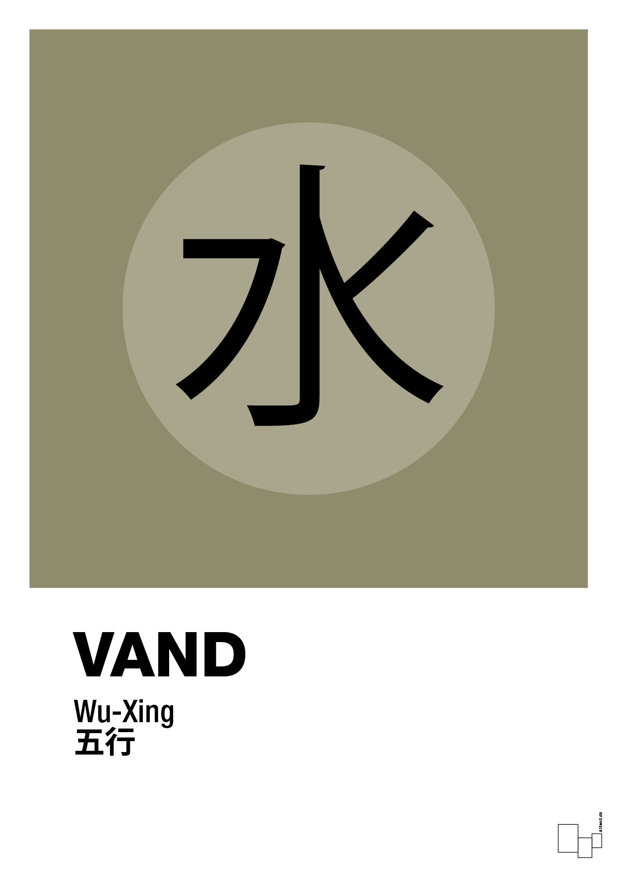 plakat: de fem faser - vand - misty forrest-Alternativ-A1two3