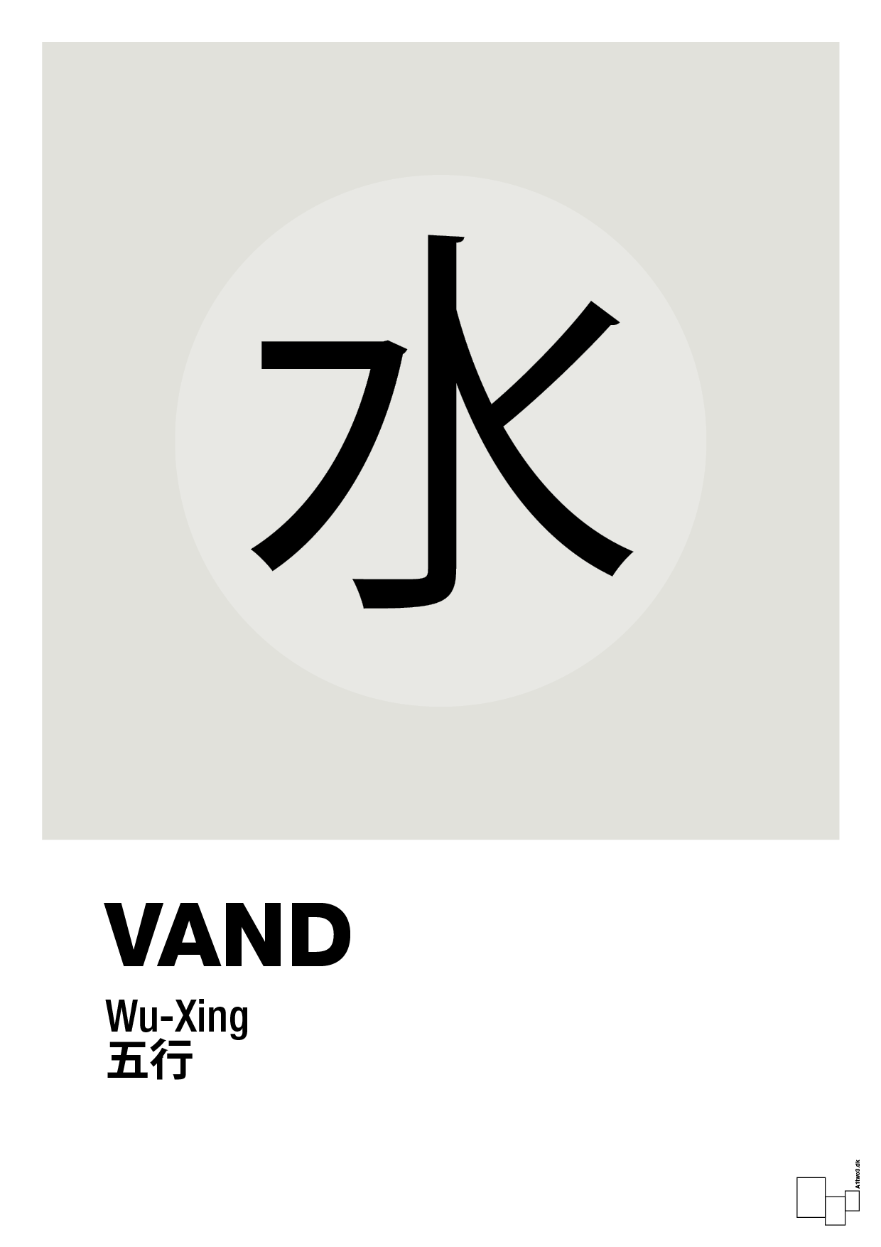 plakat: de fem faser - vand - painters white-Alternativ-A1two3