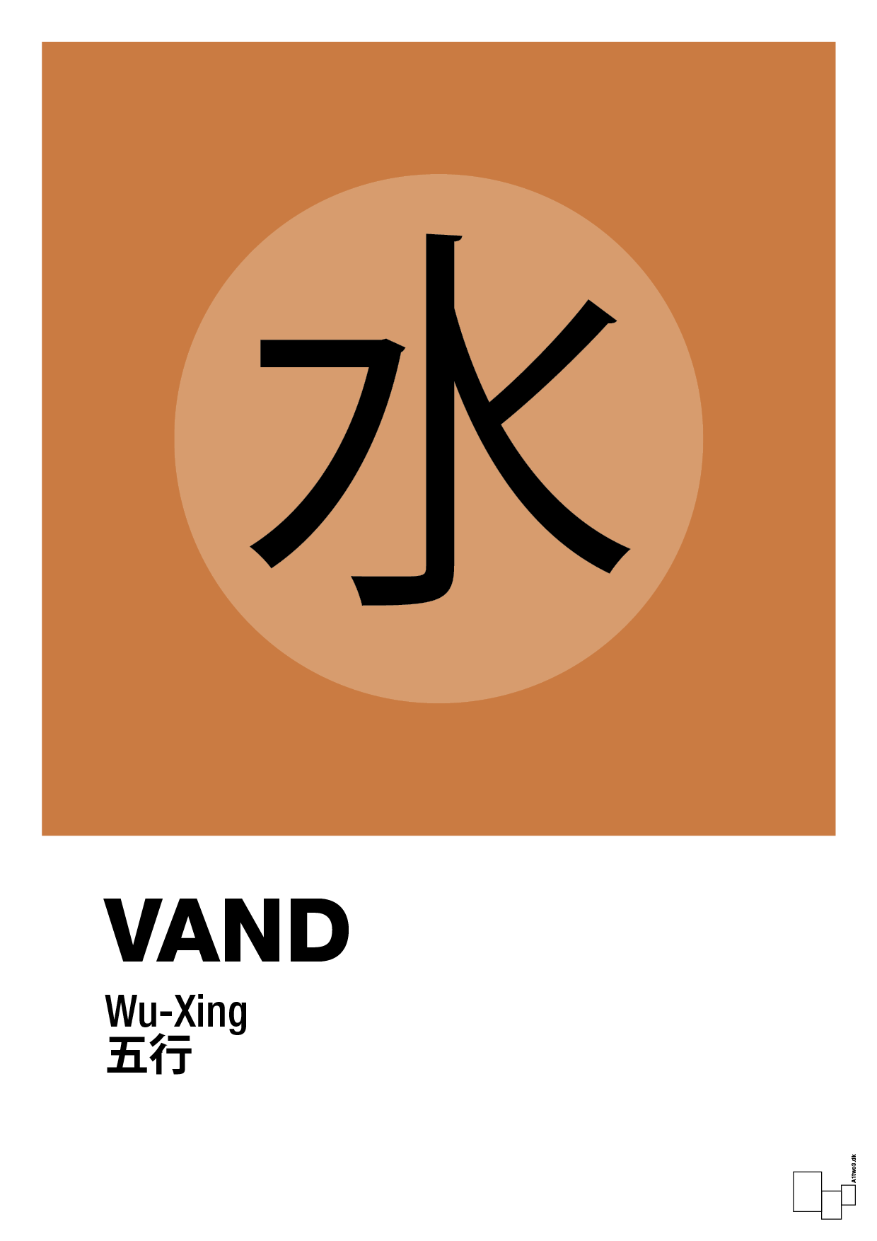 plakat: de fem faser - vand - rumba orange-Alternativ-A1two3