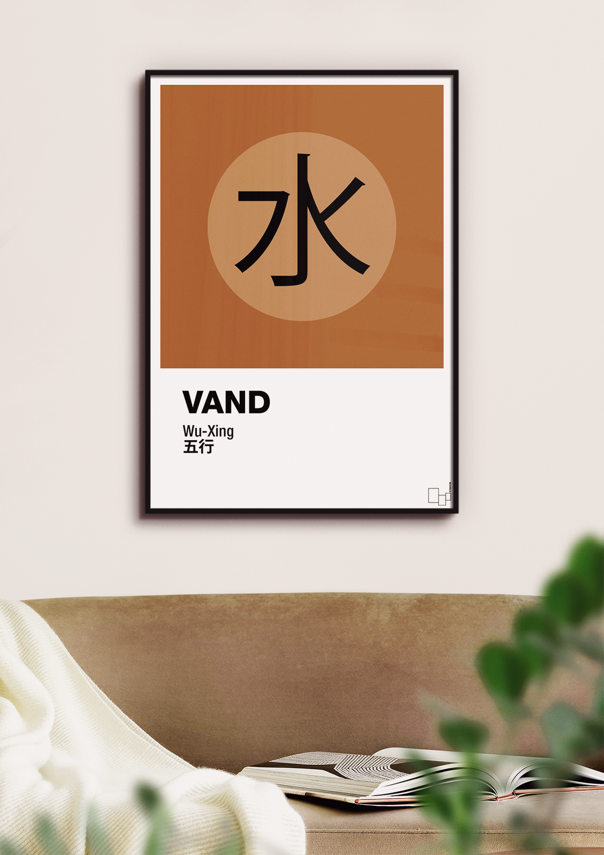 plakat: de fem faser - vand - graphic charcoal-Alternativ-A1two3