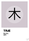 plakat: de fem faser - træ - dusty lilac-Alternativ-A1two3