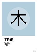 plakat: de fem faser - træ - heavenly blue-Alternativ-A1two3