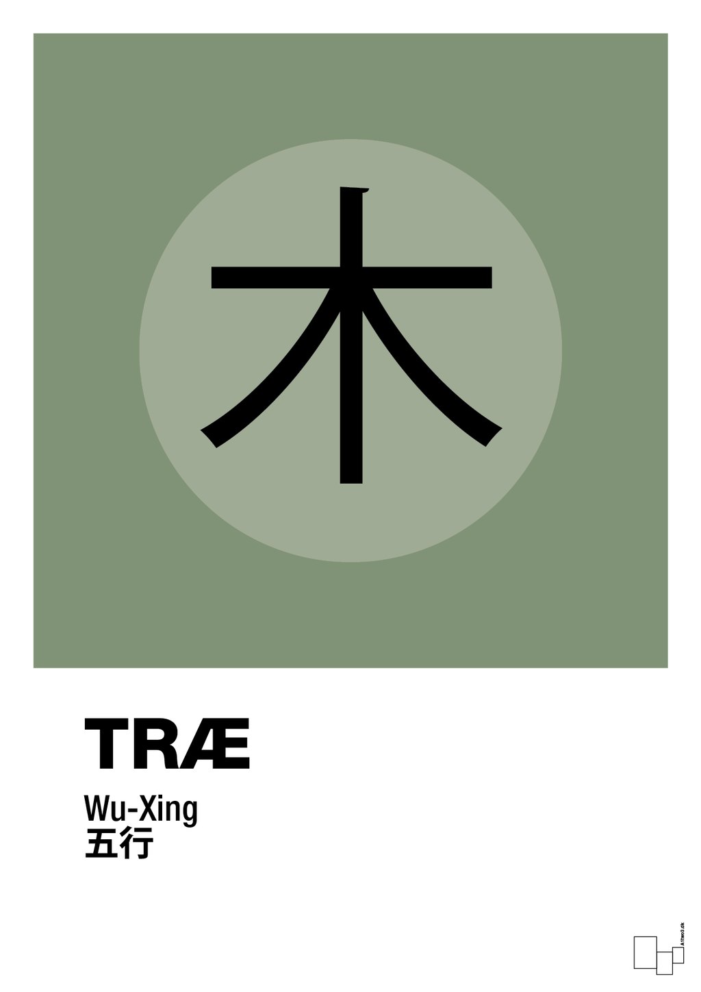 plakat: de fem faser - træ - jade-Alternativ-A1two3