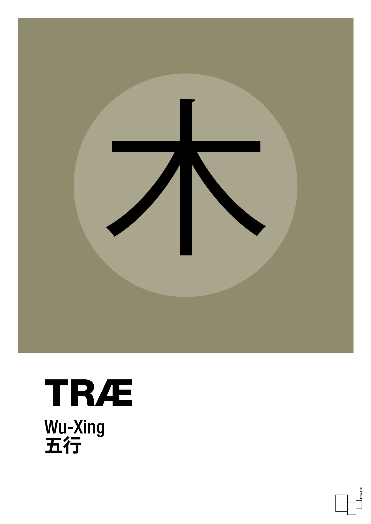 plakat: de fem faser - træ - misty forrest-Alternativ-A1two3