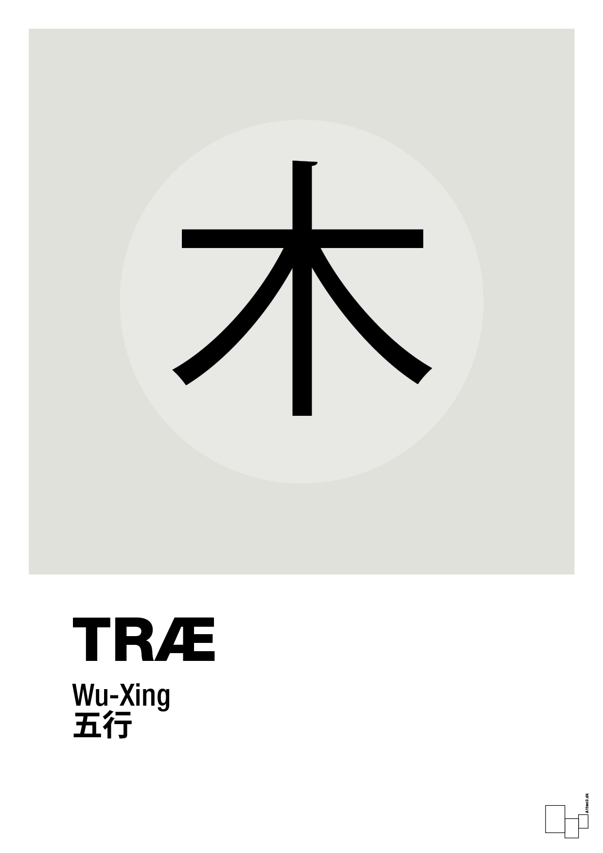 plakat: de fem faser - træ - painters white-Alternativ-A1two3
