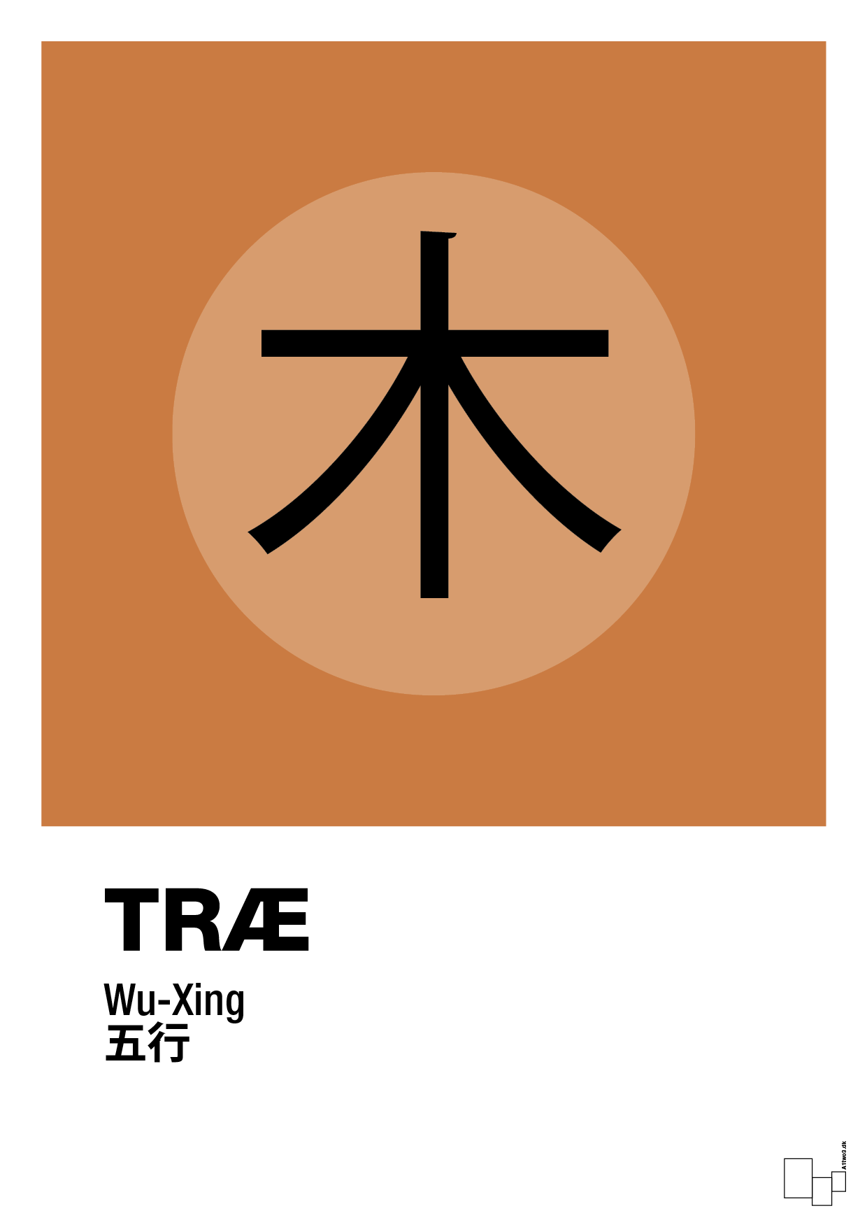 plakat: de fem faser - træ - rumba orange-Alternativ-A1two3