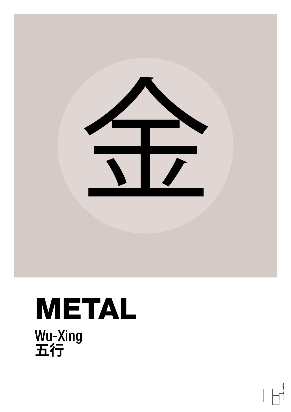 plakat: de fem faser - metal - broken beige-Alternativ-A1two3