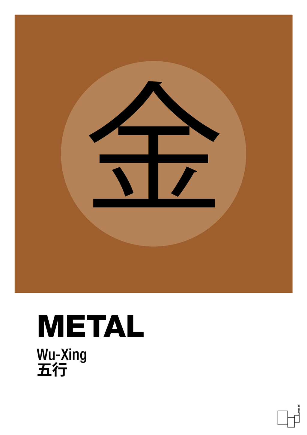 plakat: de fem faser - metal - cognac-Alternativ-A1two3