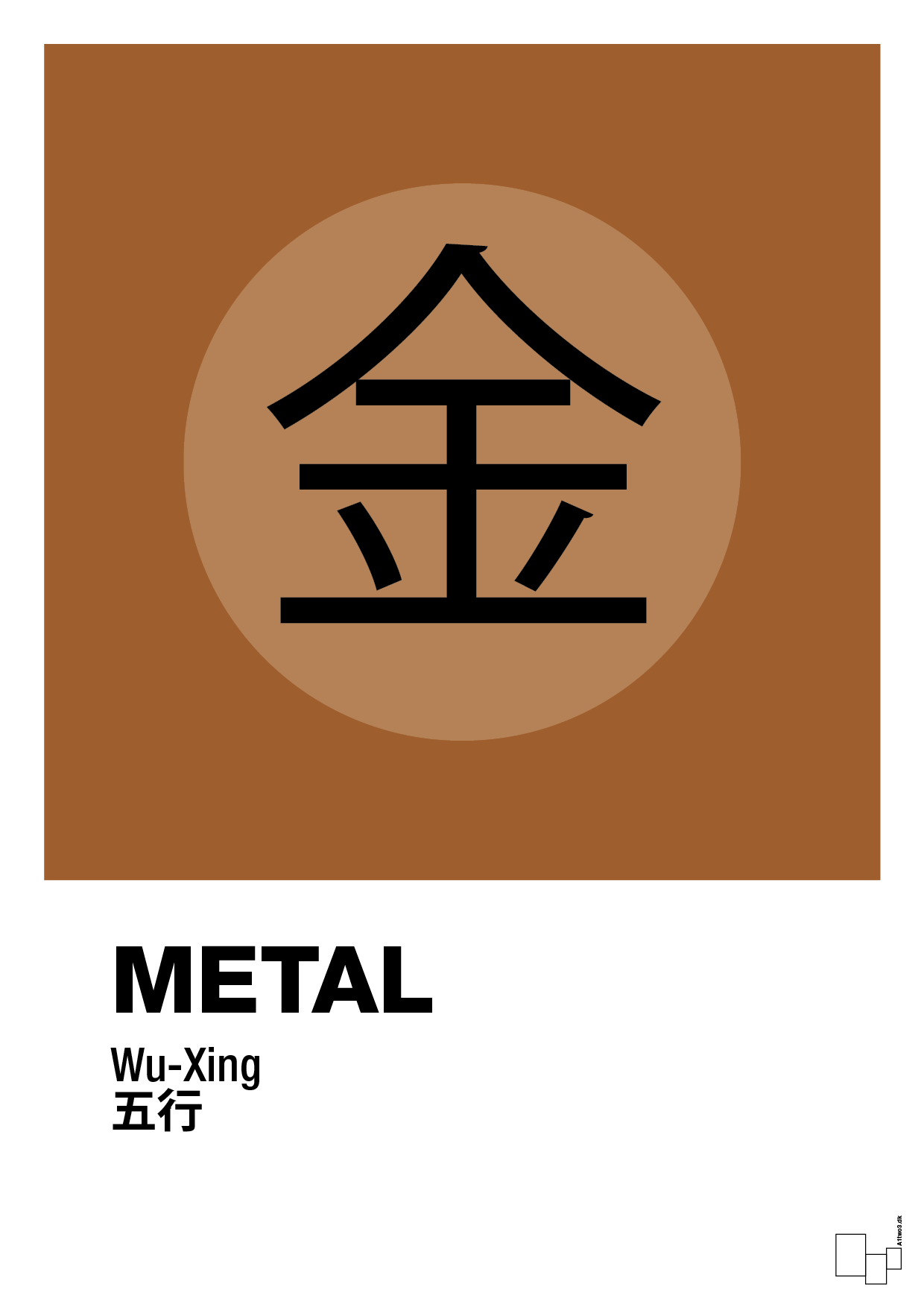 plakat: de fem faser - metal - cognac-Alternativ-A1two3