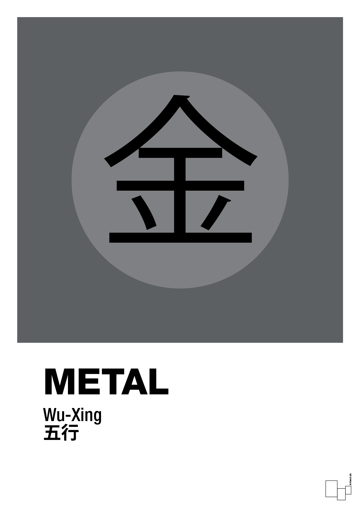 plakat: de fem faser - metal - graphic charcoal-Alternativ-A1two3