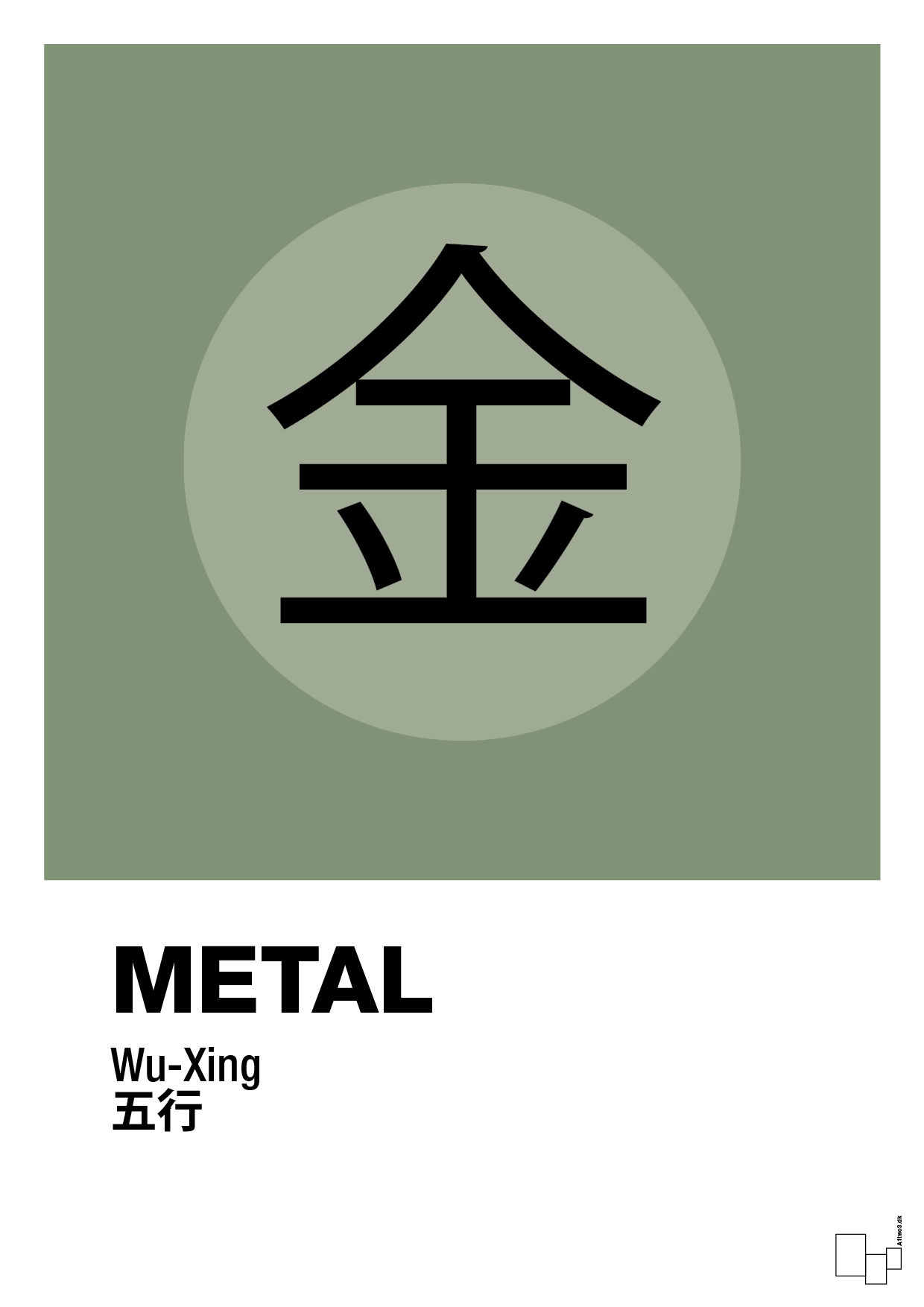 plakat: de fem faser - metal - jade-Alternativ-A1two3