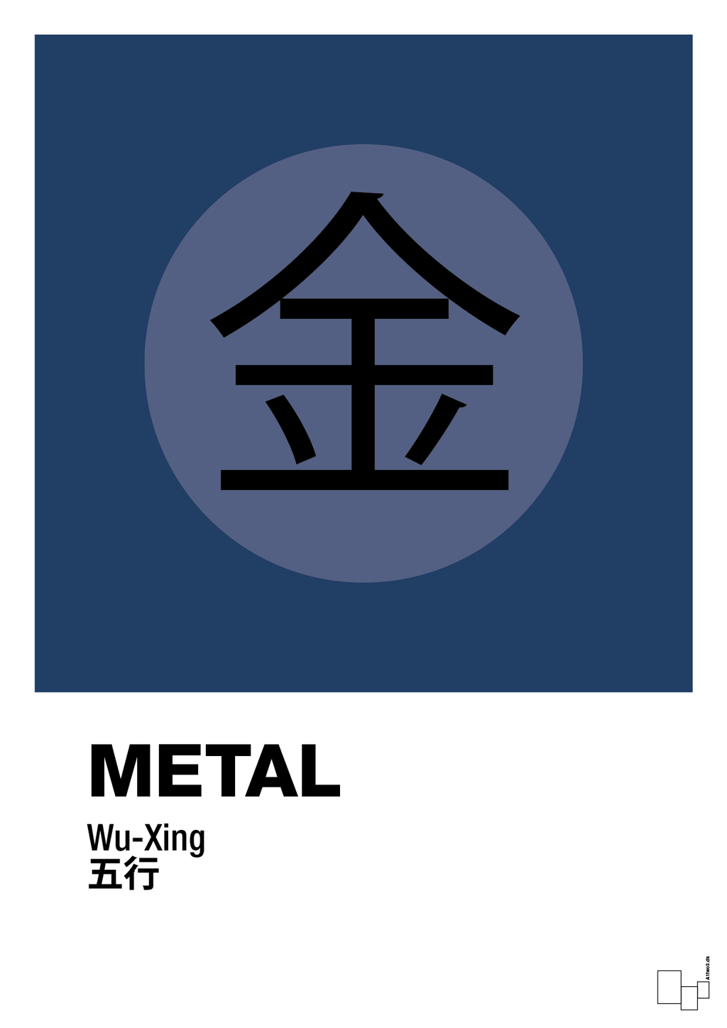 plakat: de fem faser - metal - lapis blue-Alternativ-A1two3