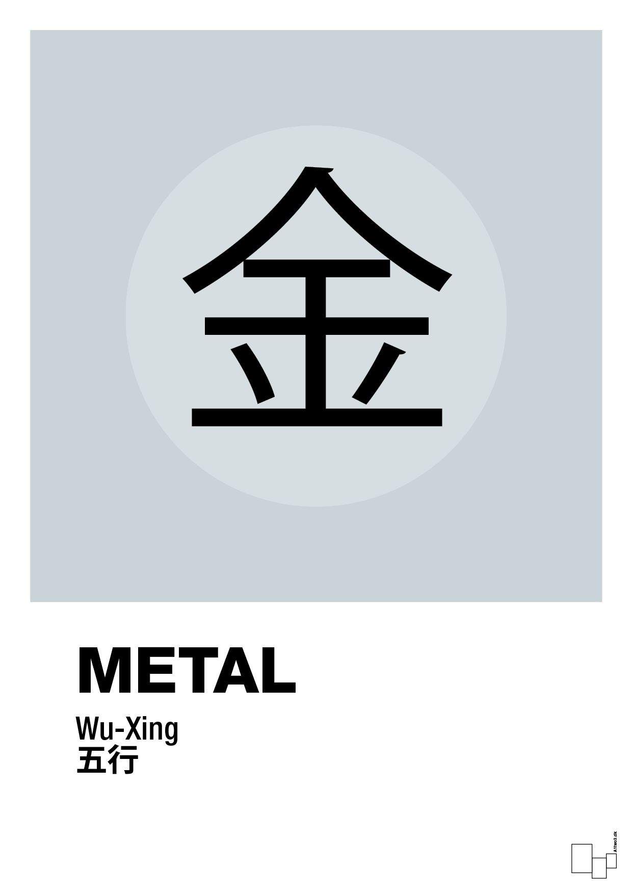 plakat: de fem faser - metal - light drizzle-Alternativ-A1two3