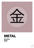 plakat: de fem faser - metal - light rose-Alternativ-A1two3