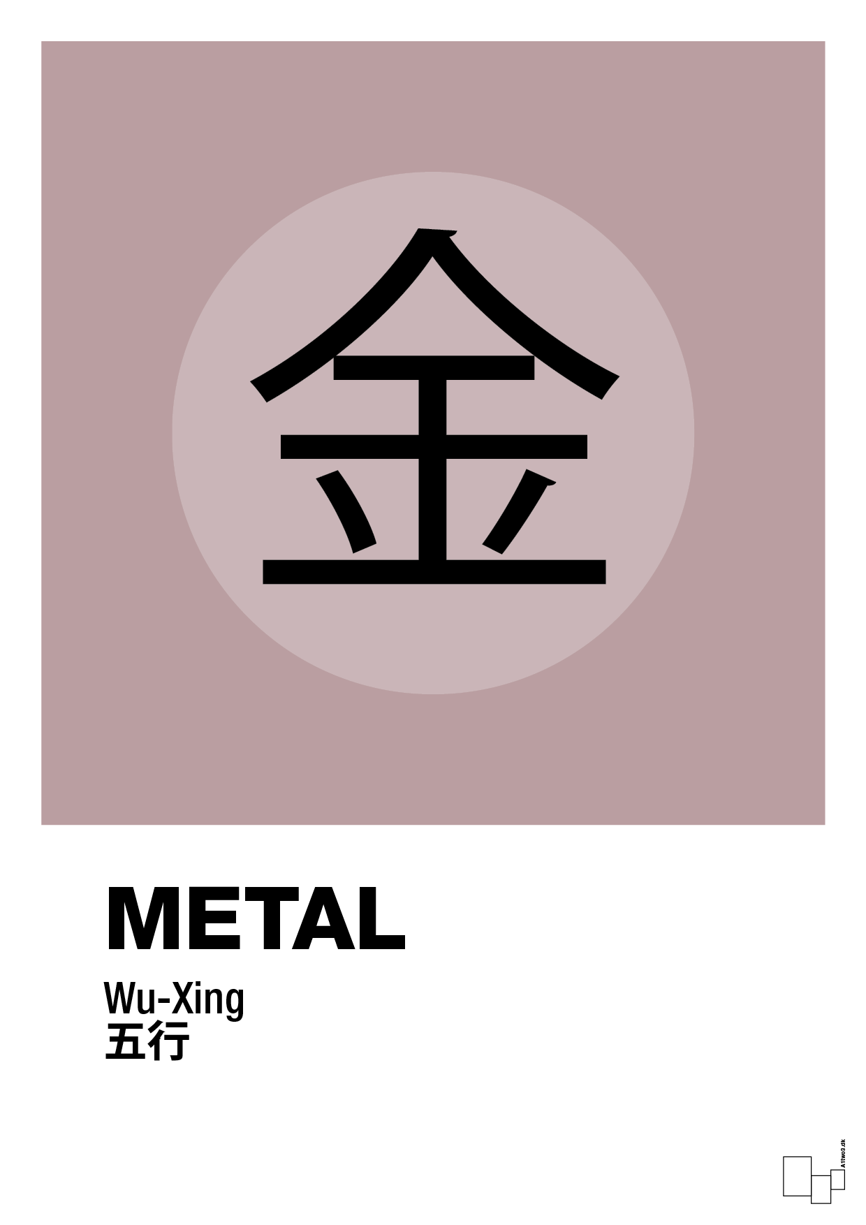 plakat: de fem faser - metal - light rose-Alternativ-A1two3