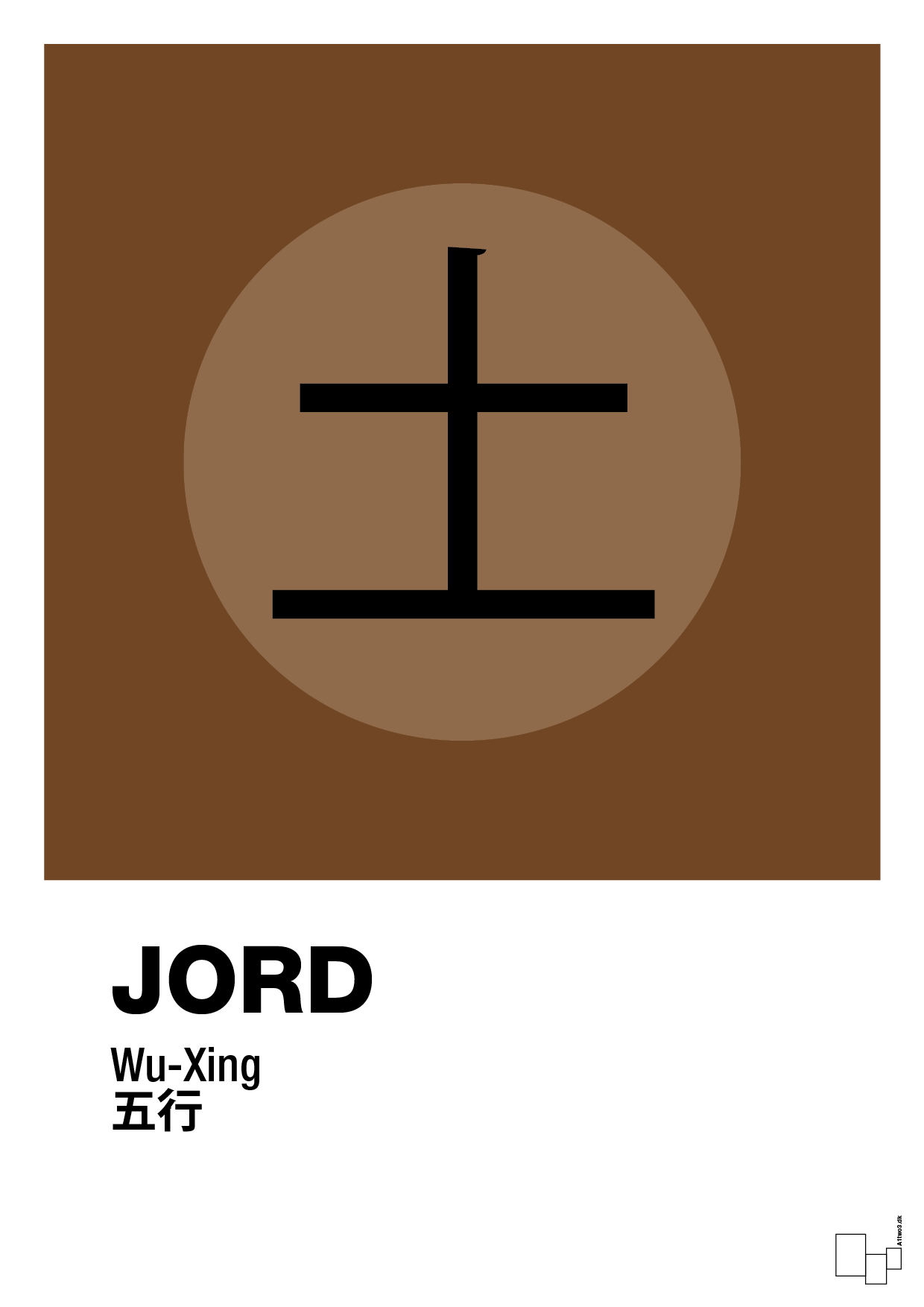 plakat: de fem faser - jord - dark brown-Alternativ-A1two3