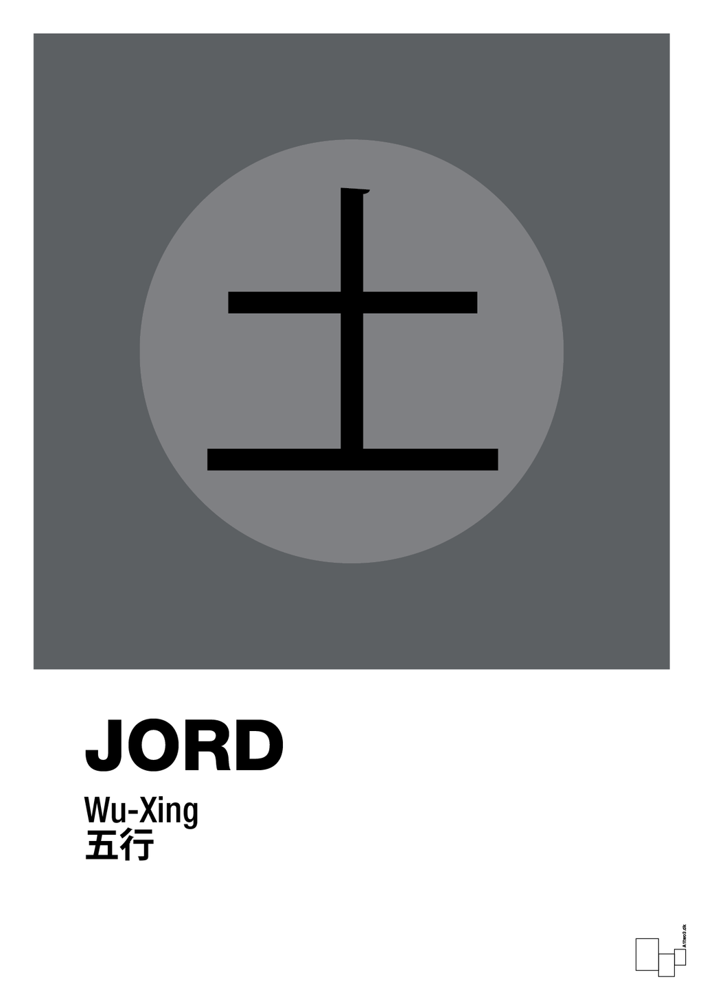 plakat: de fem faser - jord - graphic charcoal-Alternativ-A1two3