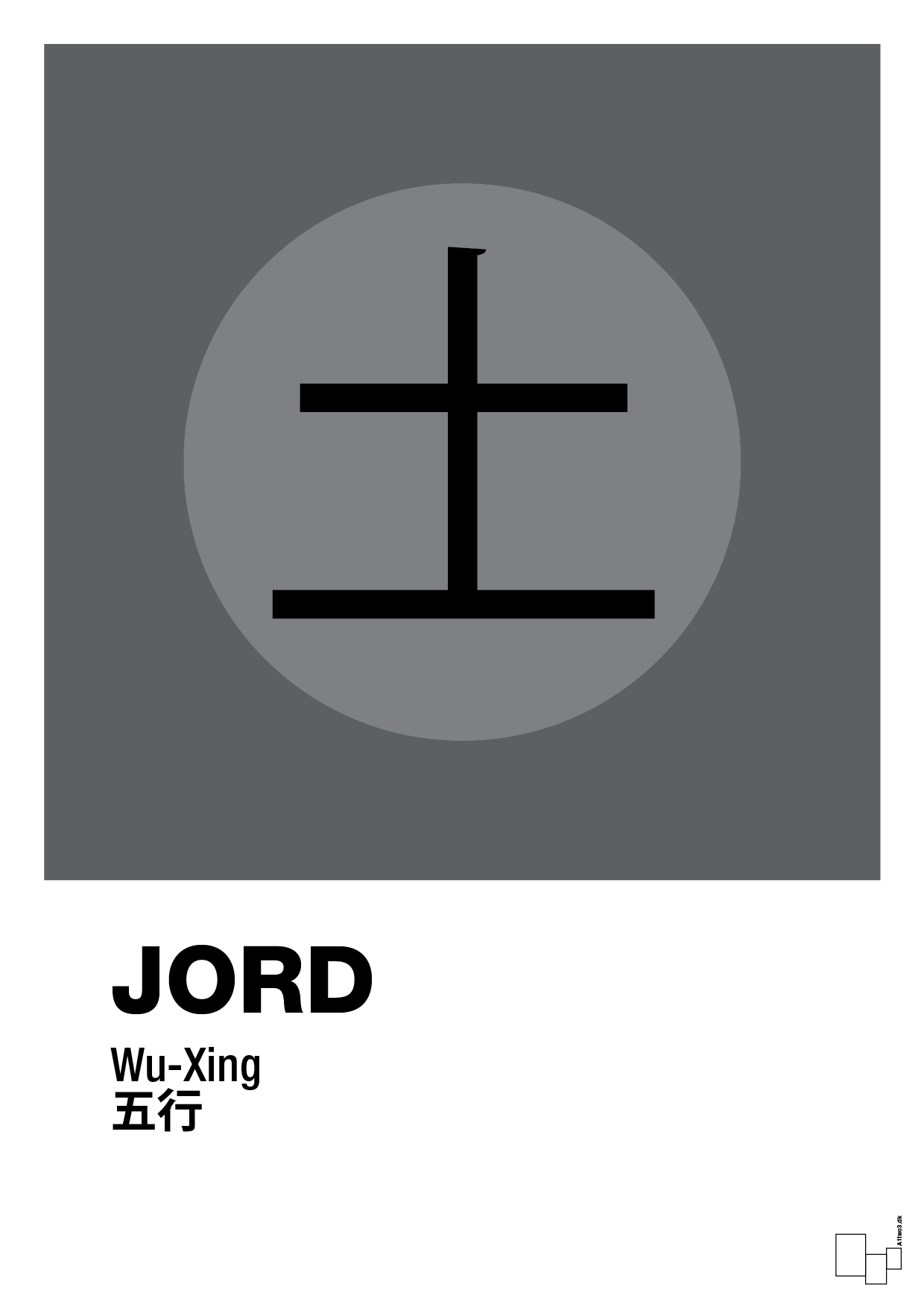 plakat: de fem faser - jord - graphic charcoal-Alternativ-A1two3