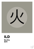 plakat: de fem faser - ild - battleship gray-Alternativ-A1two3