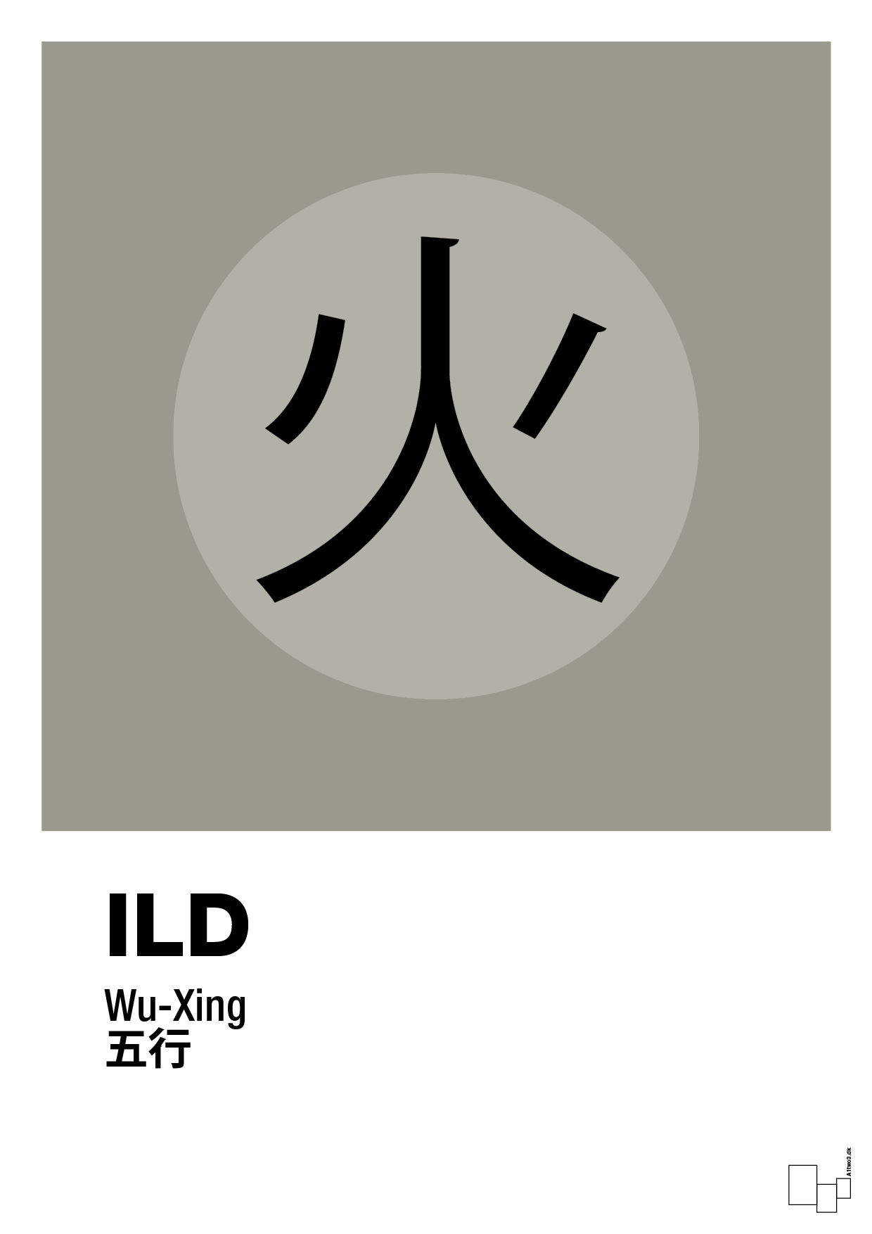 plakat: de fem faser - ild - battleship gray-Alternativ-A1two3