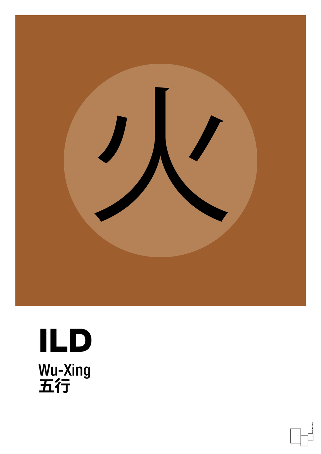 plakat: de fem faser - ild - cognac-Alternativ-A1two3