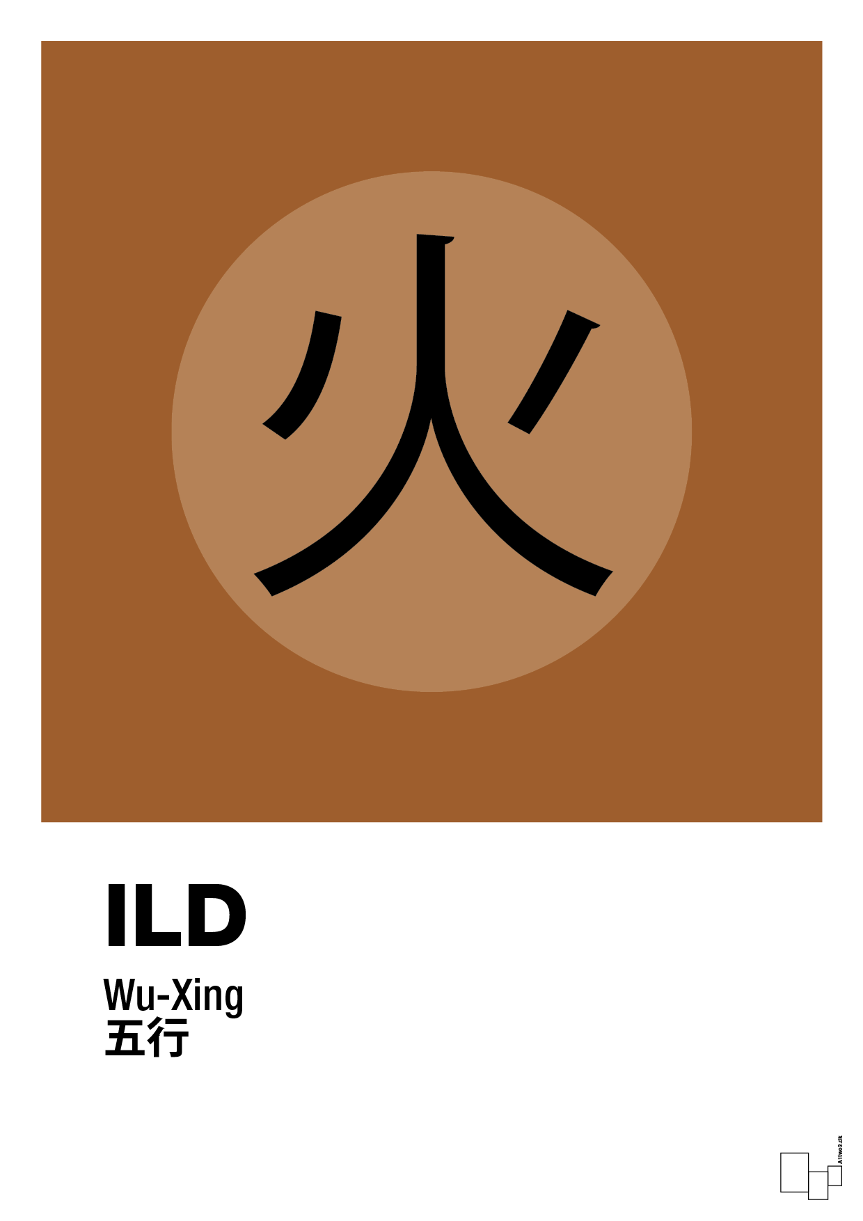 plakat: de fem faser - ild - cognac-Alternativ-A1two3