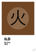 plakat: de fem faser - ild - dark brown-Alternativ-A1two3