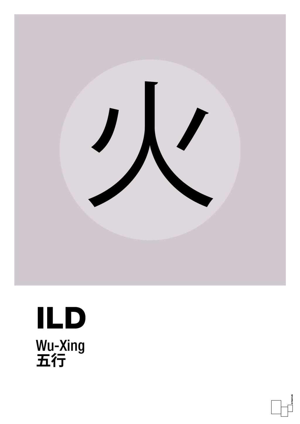 plakat: de fem faser - ild - dusty lilac-Alternativ-A1two3