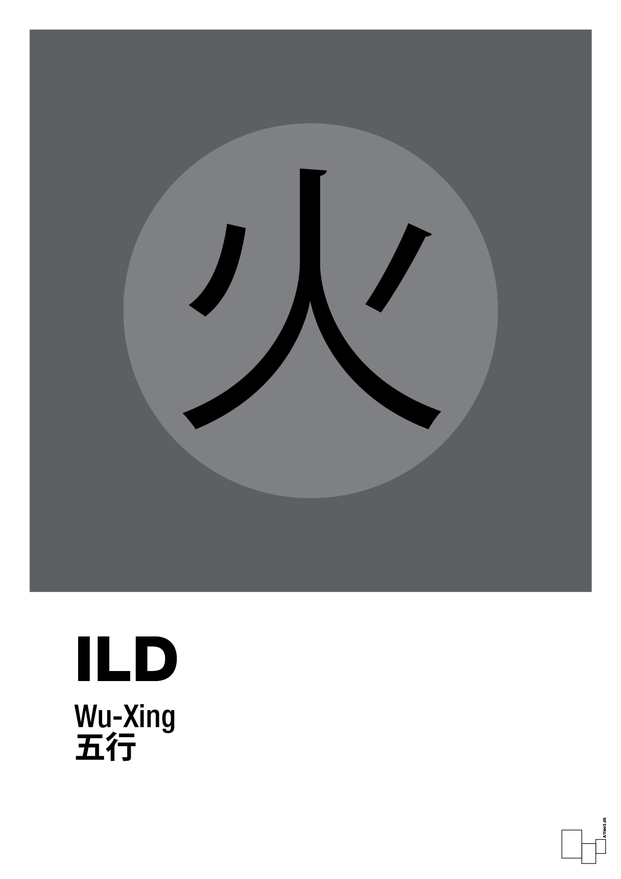 plakat: de fem faser - ild - graphic charcoal-Alternativ-A1two3