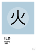 plakat: de fem faser - ild - heavenly blue-Alternativ-A1two3