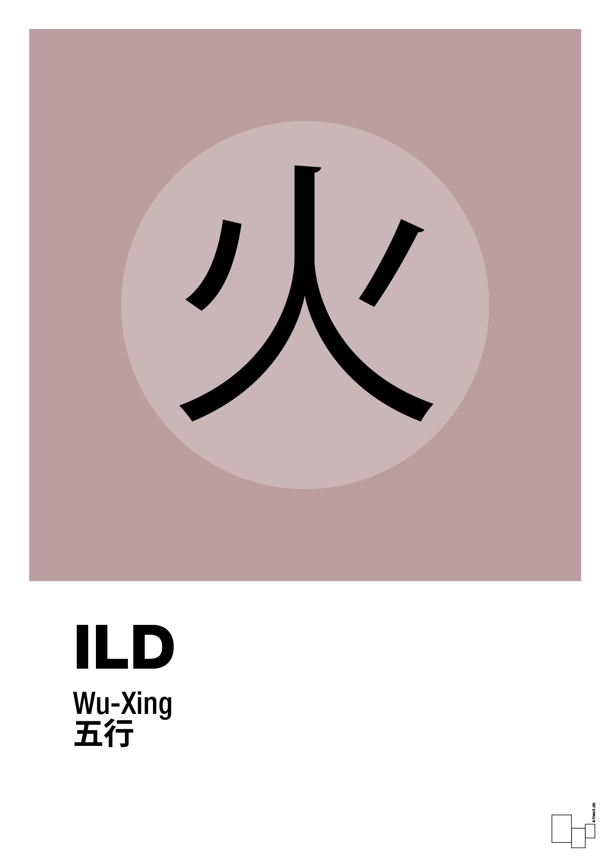 plakat: de fem faser - ild - light rose-Alternativ-A1two3