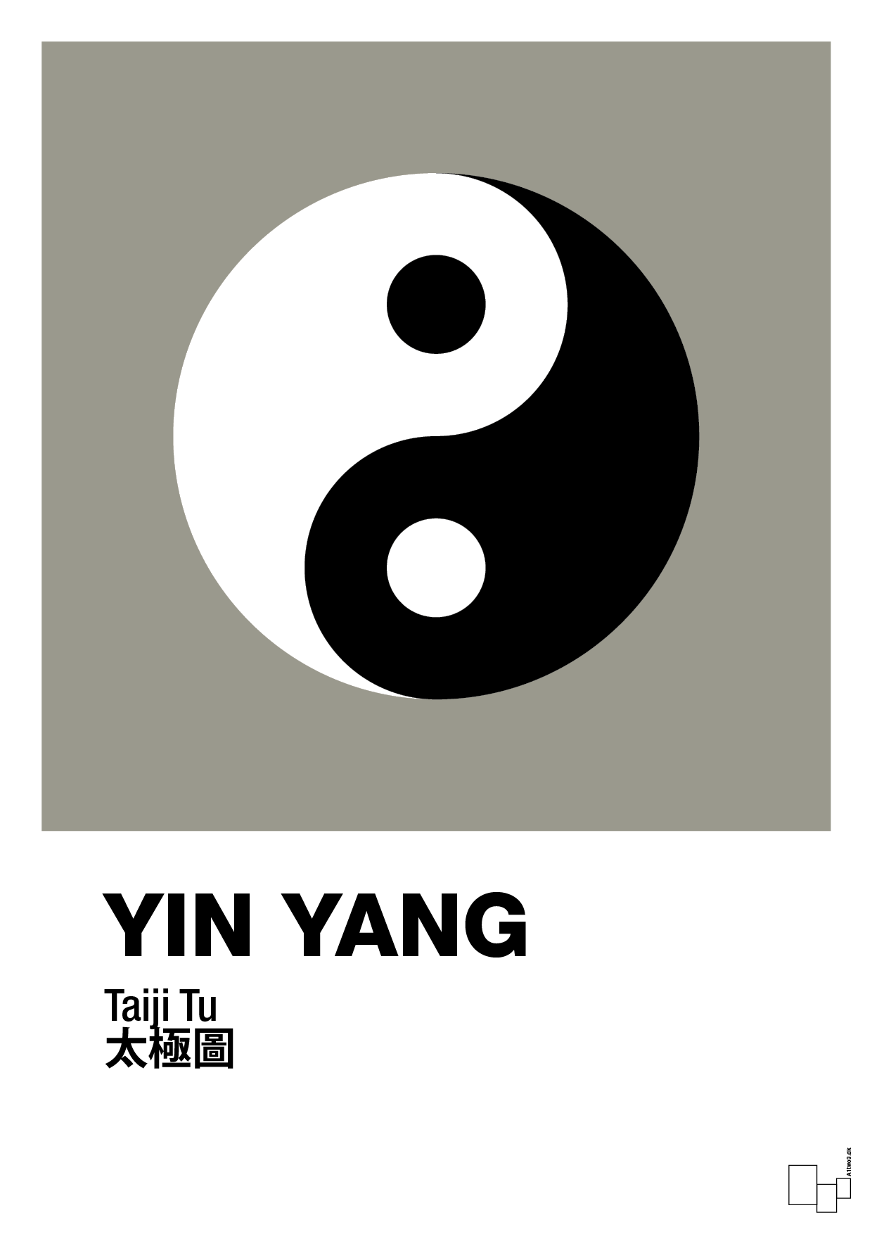 plakat: yin yang - battleship gray-Alternativ-A1two3