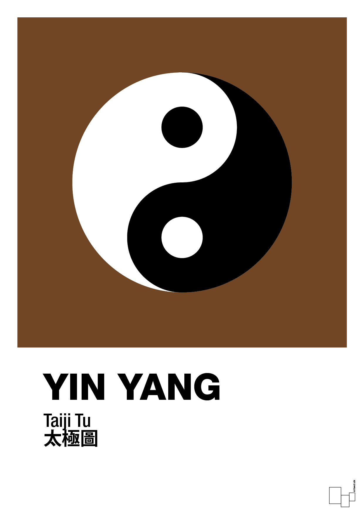 plakat: yin yang - dark brown-Alternativ-A1two3