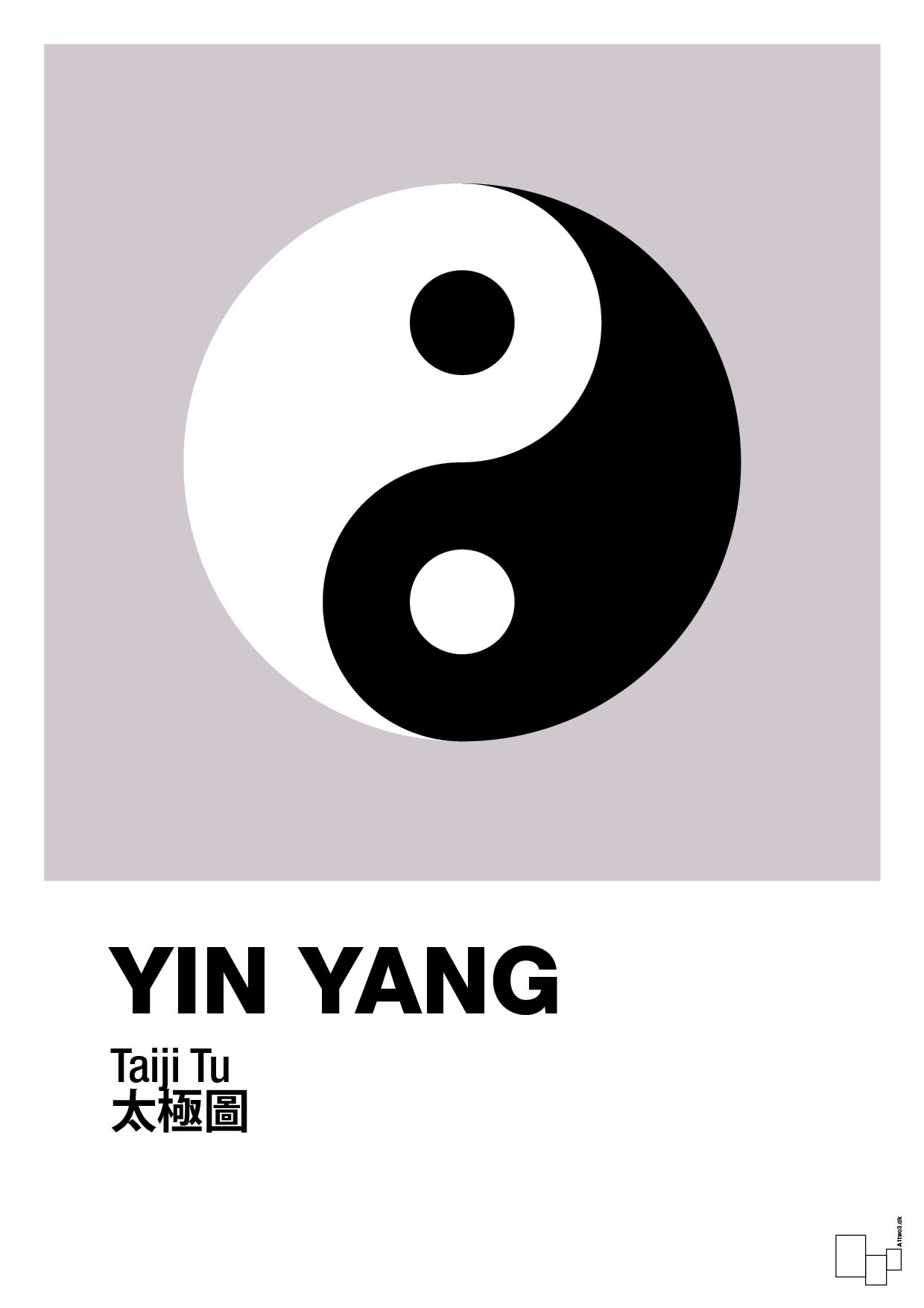 plakat: yin yang - dusty lilac-Alternativ-A1two3