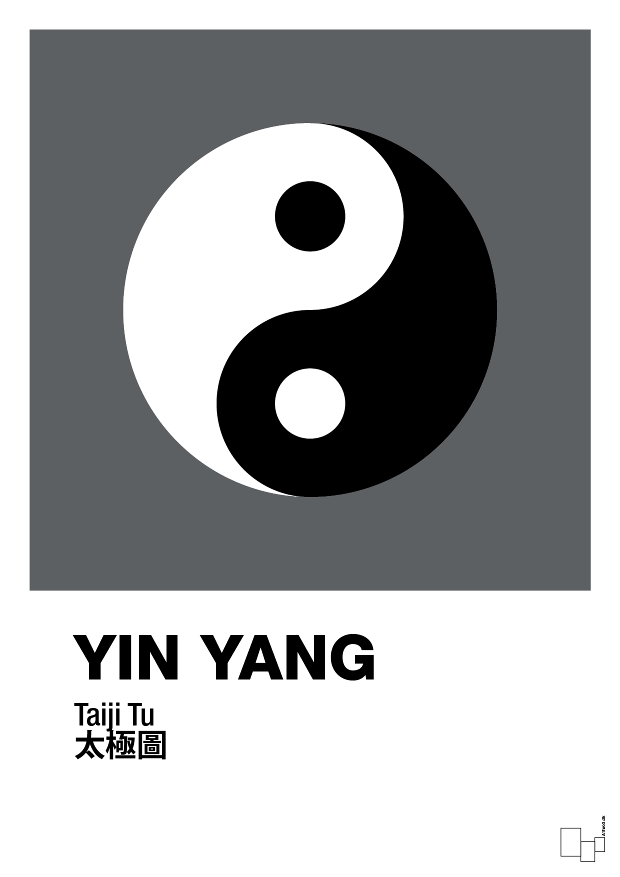 plakat: yin yang - graphic charcoal-Alternativ-A1two3