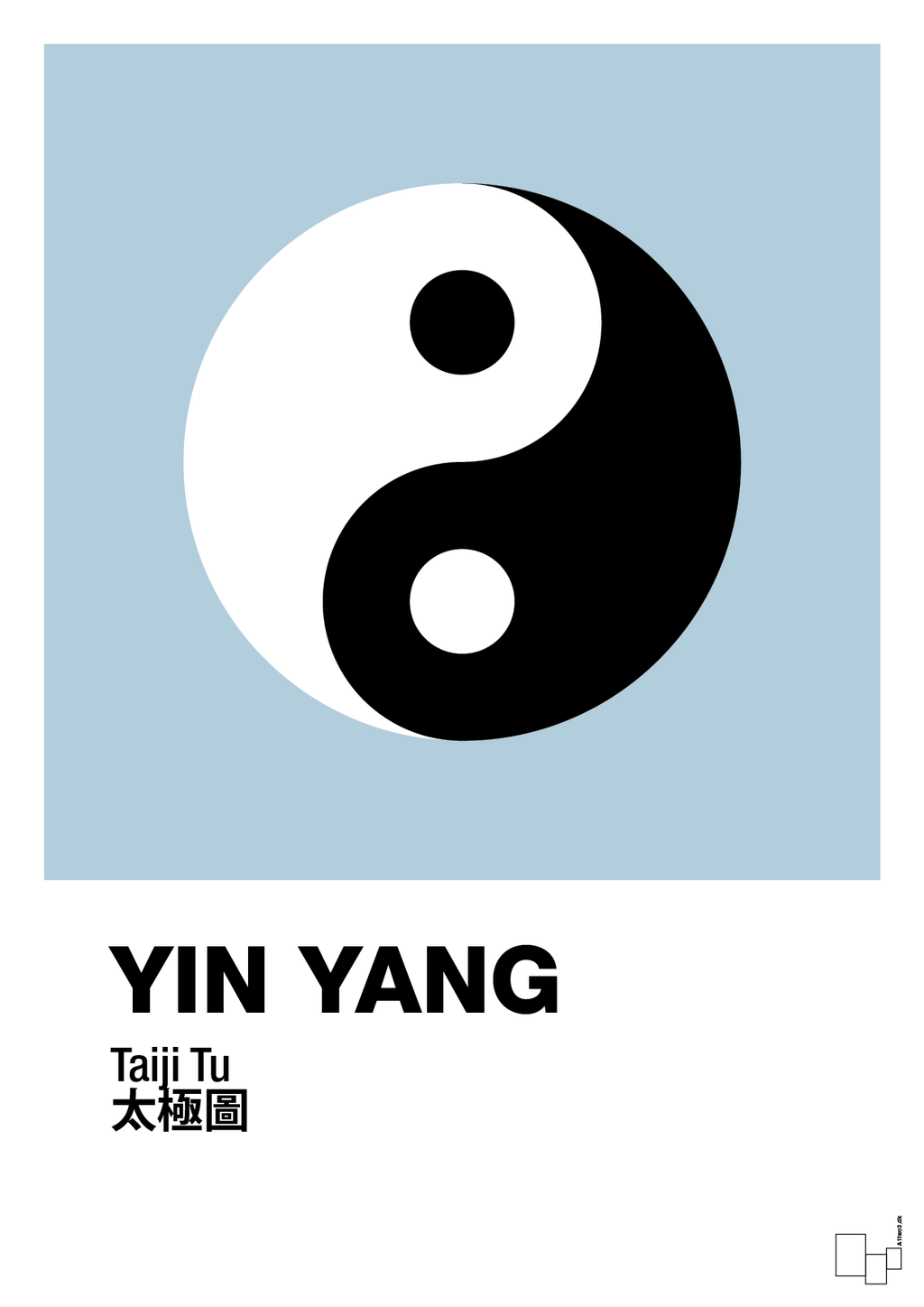 plakat: yin yang - heavenly blue-Alternativ-A1two3