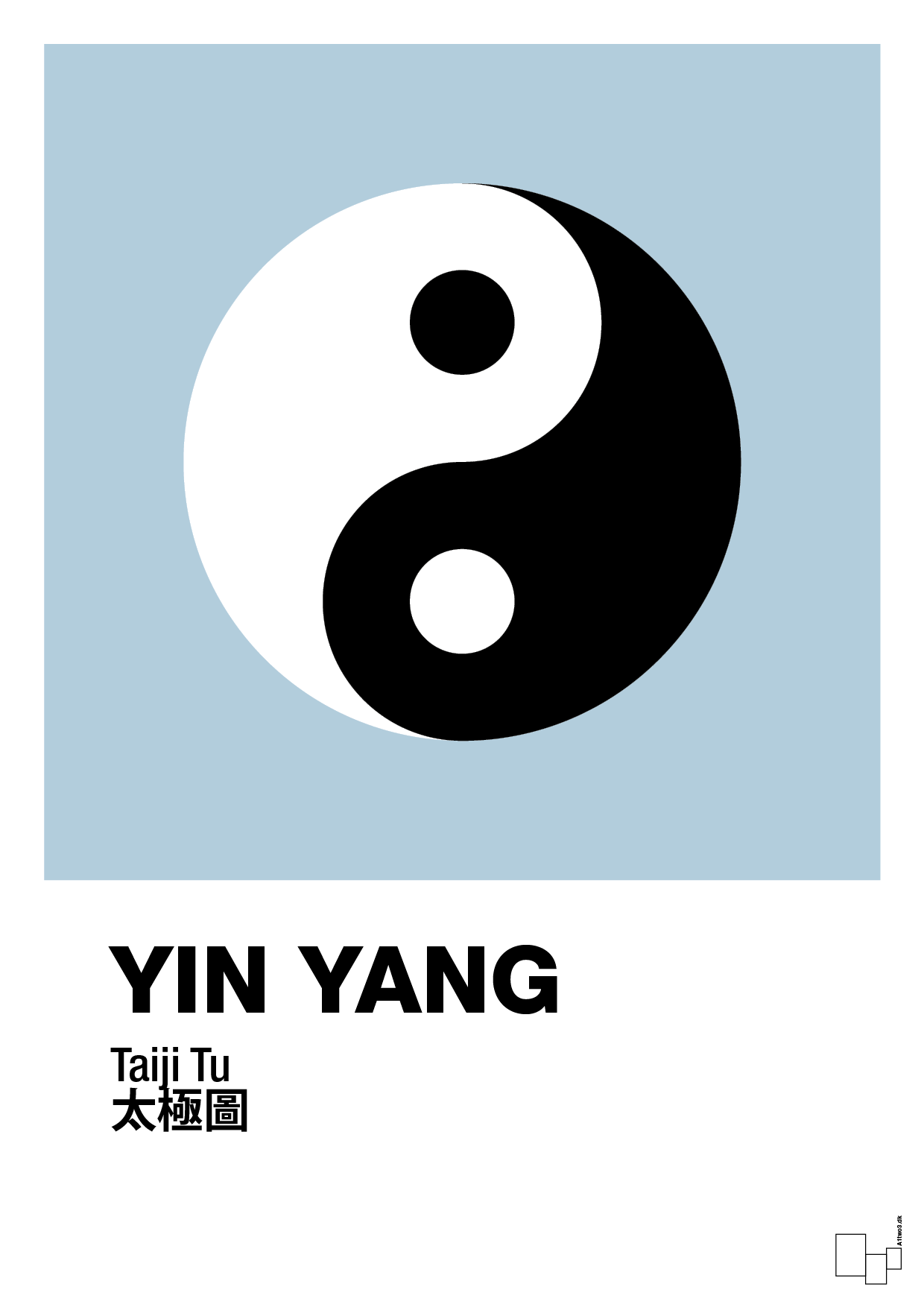 plakat: yin yang - heavenly blue-Alternativ-A1two3