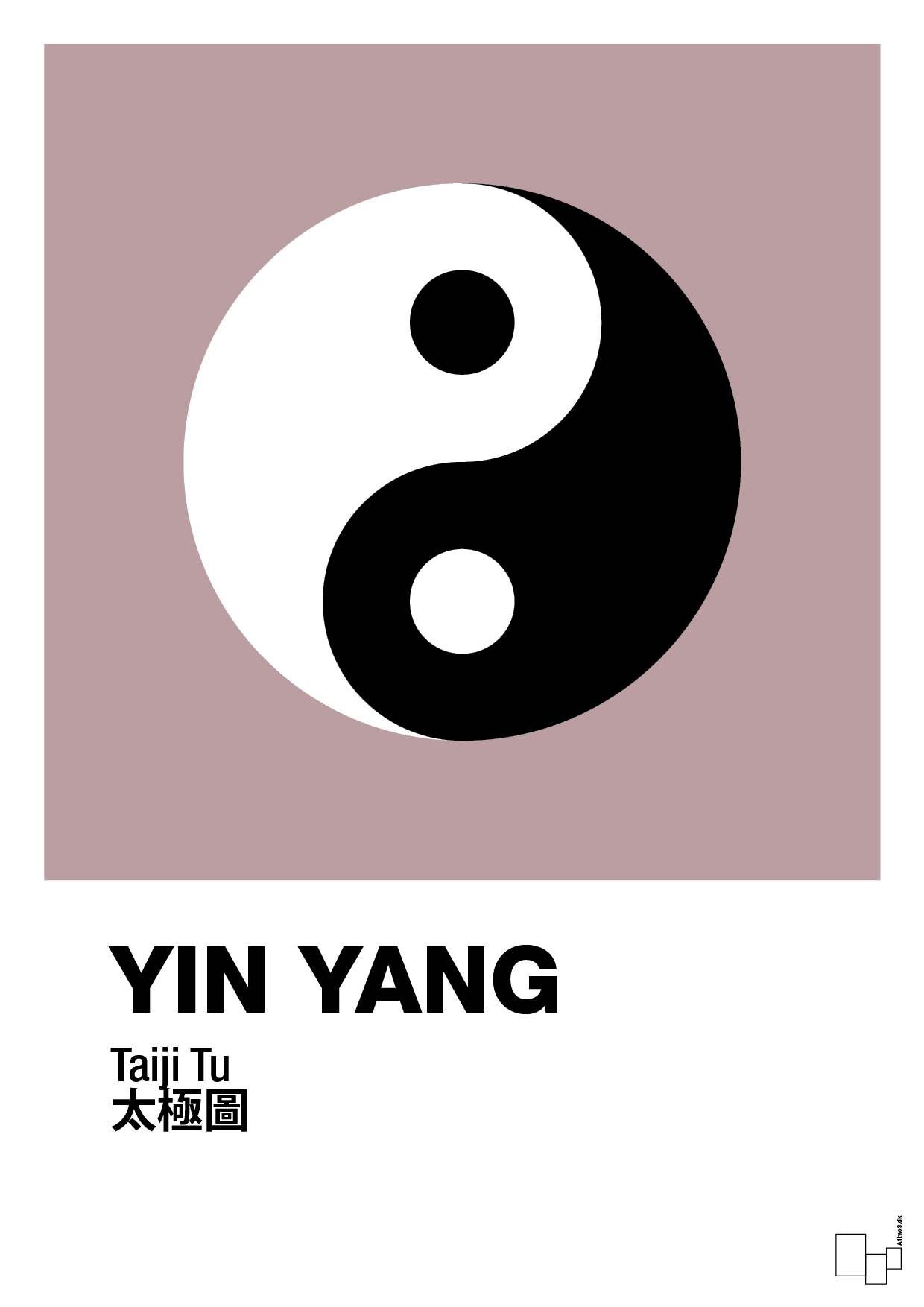 plakat: yin yang - light rose-Alternativ-A1two3