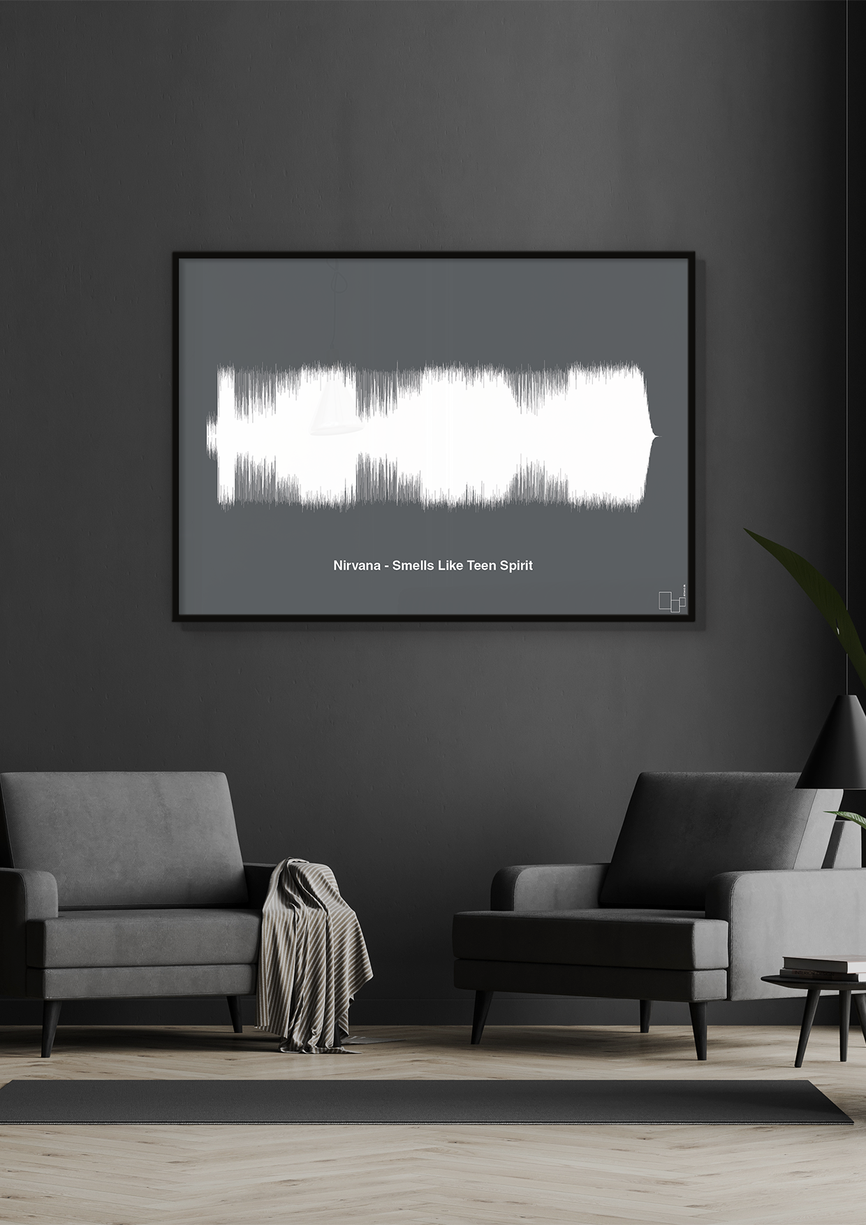 plakat: nirvana - smells like teen spirit - graphic charcoal-Soundwave-A1two3