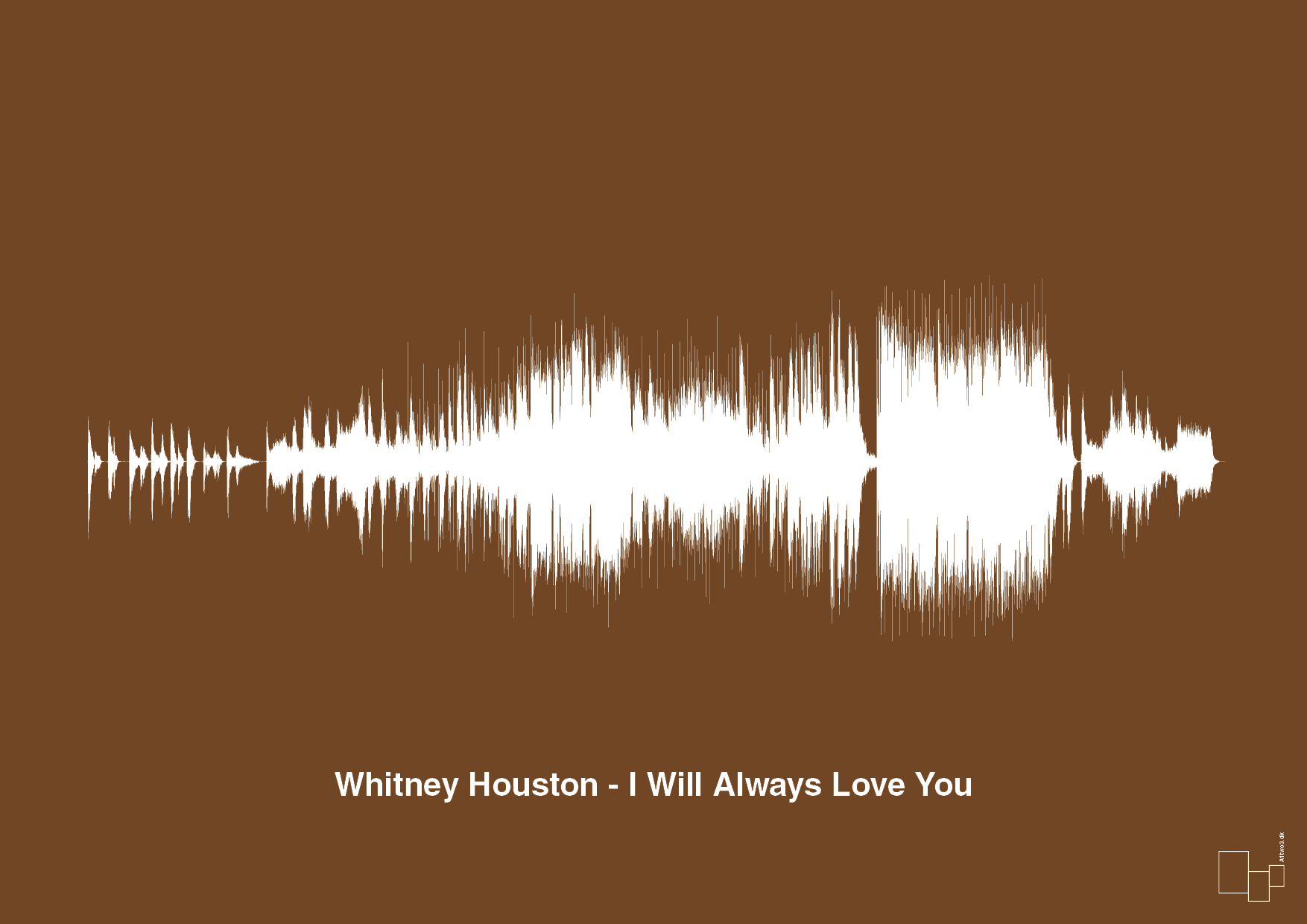 plakat: whitney houston - i will always love you - dark brown-Soundwave-A1two3