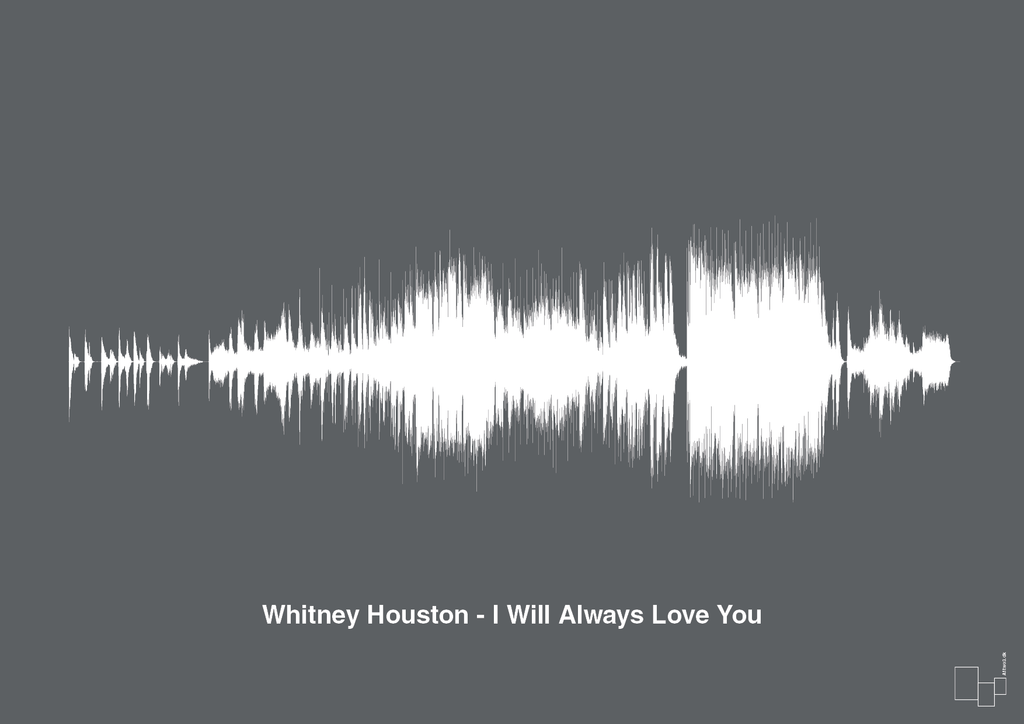 plakat: whitney houston - i will always love you - graphic charcoal-Soundwave-A1two3
