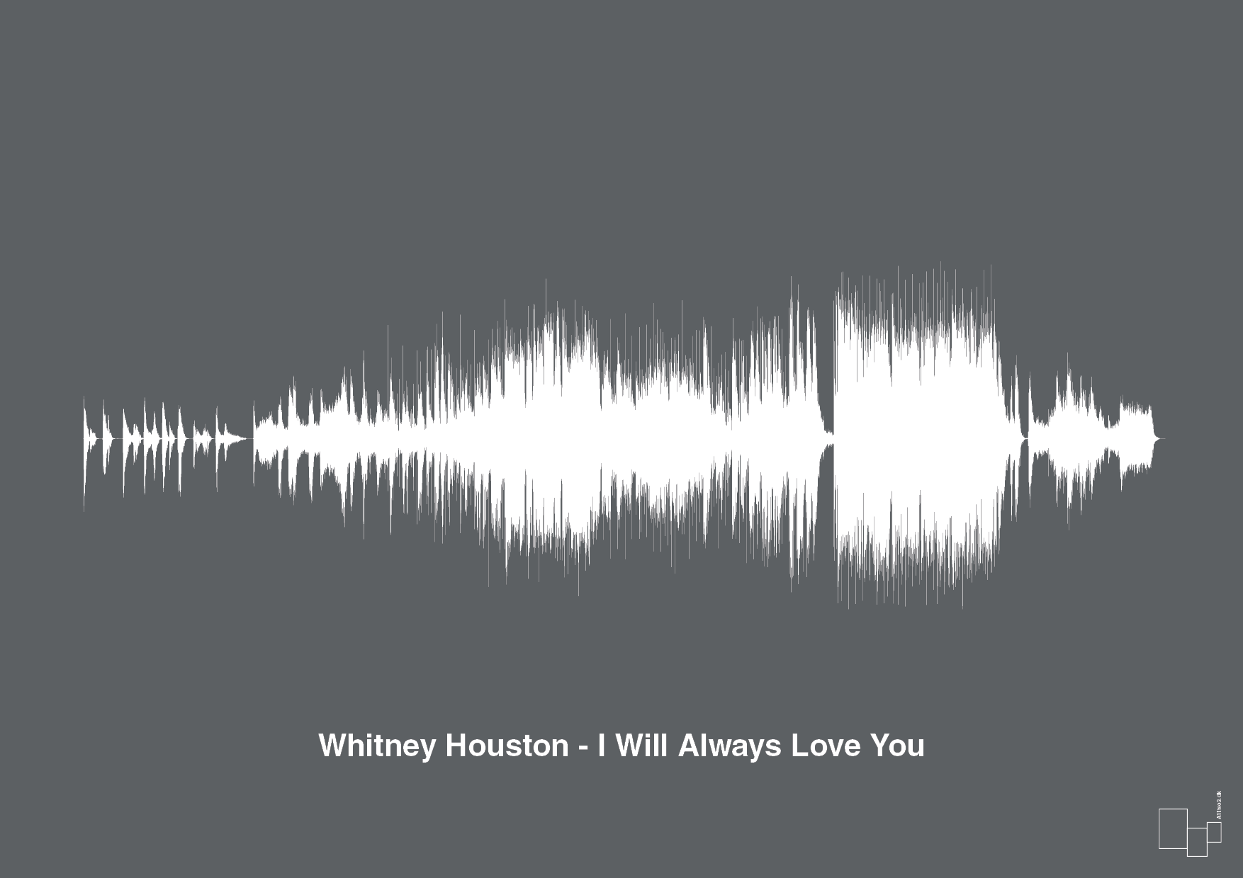 plakat: whitney houston - i will always love you - graphic charcoal-Soundwave-A1two3